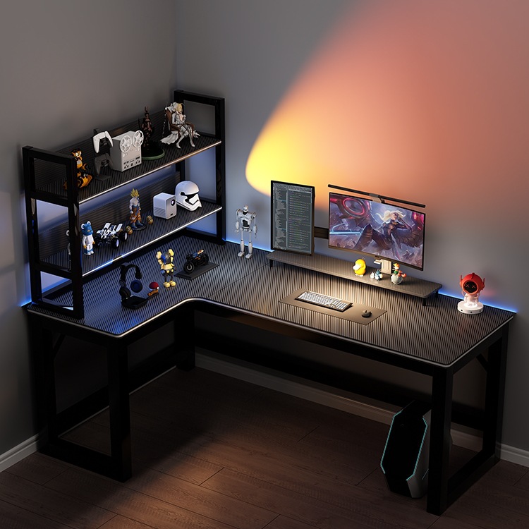 Corner Gaming Table Computer Table Desktop Home Double Desk Bookshelf Bedroom Corner Table Office Desk Workbench