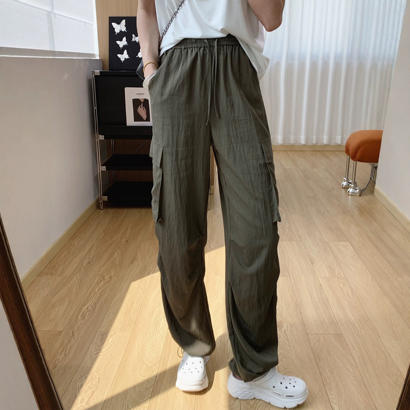 Cooling, Sun-Protective, Quick-Dry Parachute Pants! Women's Summer Thin Cargo Casual Pants with Adjustable Cuffs Cooling, Sun-Protective, Quick-Dry Parachute Pants! Women's Summer Thin Cargo Casual Pants with Adjustable Cuffs