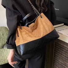 早秋简约复古绒面包包女2025新款时尚托特包百搭大容量手提通勤包