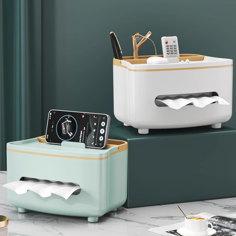 Caja de toallas de lujo ligera sala de estar caja de toallas de alta calidad mesa de té control remoto multifuncional para almacenar decoraciones creativas de escritorio domésticas