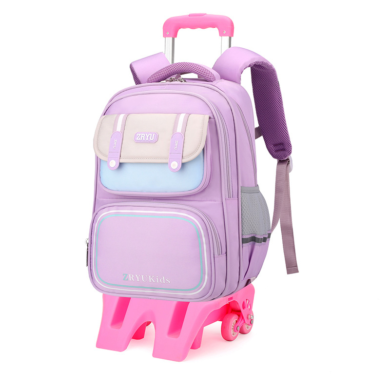 Mochila de pescado natural para estudiantes de primaria 1 - 3 - 6 grados mochila escolar doble uso seis ruedas escaleras al por mayor