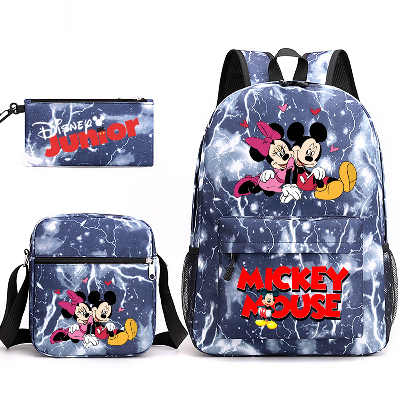 3-pieza portátil traje para niñas estudiantes universitarios niños mochila de lona Mickey/ratón 2022