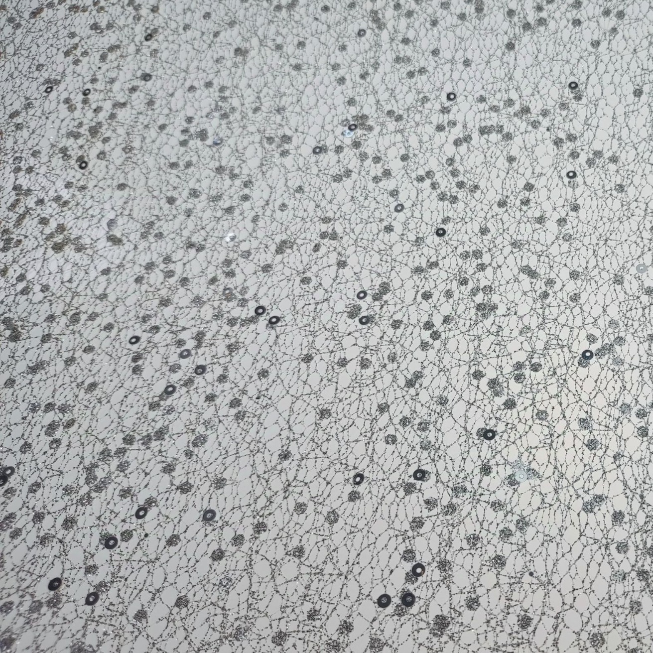 乱网纯银葱上葱婚纱礼服面料网撒金蕾丝裙摆喷金闪粉服装蕾丝花