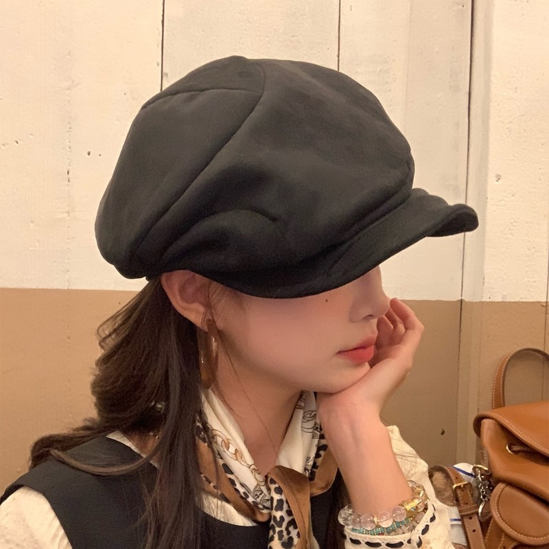 2025新款韩版复古云朵贝雷帽子女秋冬季休闲百搭时尚显脸小画家帽|undefined