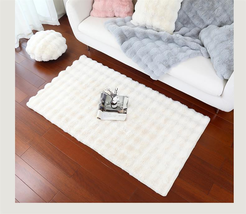 Cream Style Carpet, Bedroom Bedside Blanket, Imitation Rabbit Fur, New Balcony Living Room Coffee Table Mat, Thickened Full-Cover High-End Light Luxury