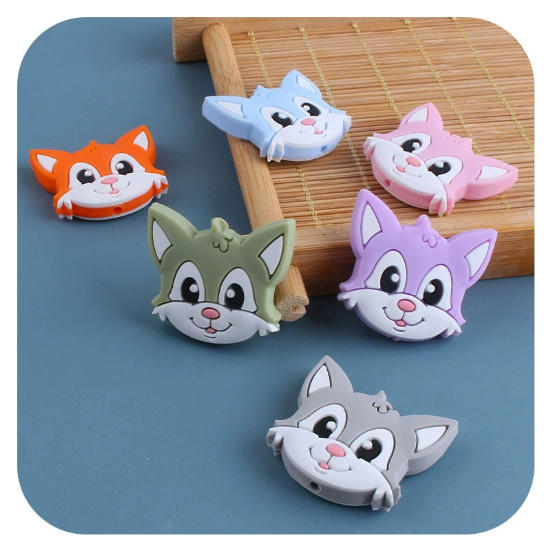 Creative children's cartoon silicone pacifier for new born with animals, teether for correct bite, bracelet, accessories, handmade