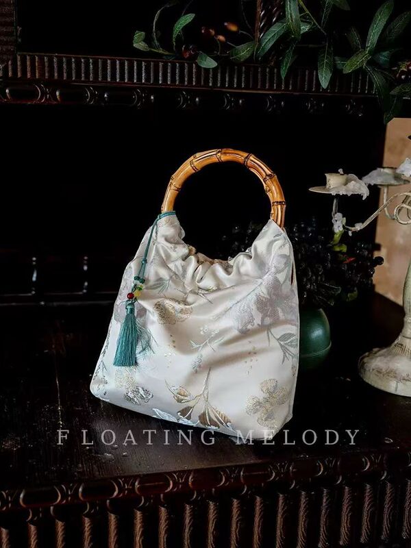 ニッチな西洋スタイルのゴールデンバタフライフラワーポータブル竹バッグ新中国風のFtlodyフローティングムーンオリジナルチャイナドレスバッグ|undefined