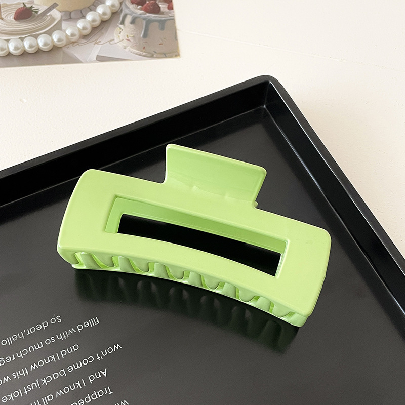 Milk Brown horquilla grande hacia atrás cabeza clip de pelo tocado de las mujeres principios de primavera de alto grado updo tiburón horquilla