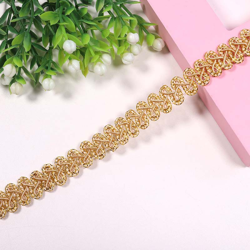 Spot 1.2cm color oro y plata accesorios de encaje accesorios de ropa 32 colores ciempiés borde de espigan encaje