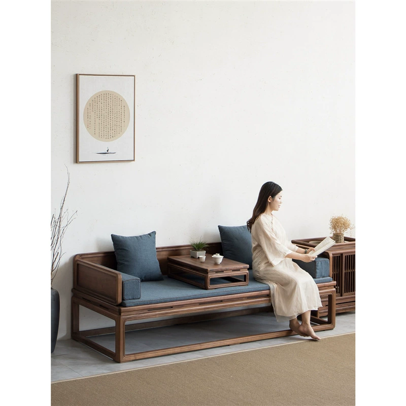 Североамериканский черный орех Новый китайский Luohan Кровать Старый вяз Дзен Luohan Кровать Диван-кровать Античная кровать принцессы