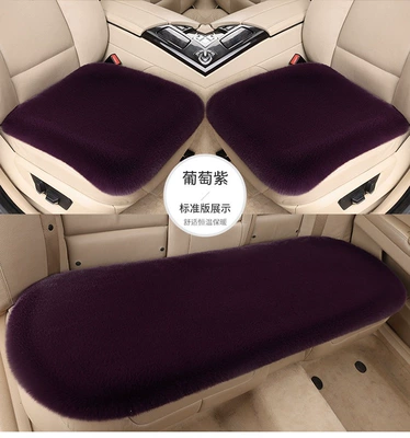 Winter Plush Warm Thickened Single Seat: Wool pad - grape-purple-three-piece-set-faux-rabbit-fur-plush-upgraded-thickened-version