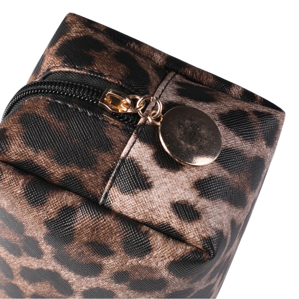 Cross-border in stock New Leopard Dumpling Cosmetic Bag Large Capacity Multi-functional Portable Storage Bag Three-piece Women's Bag