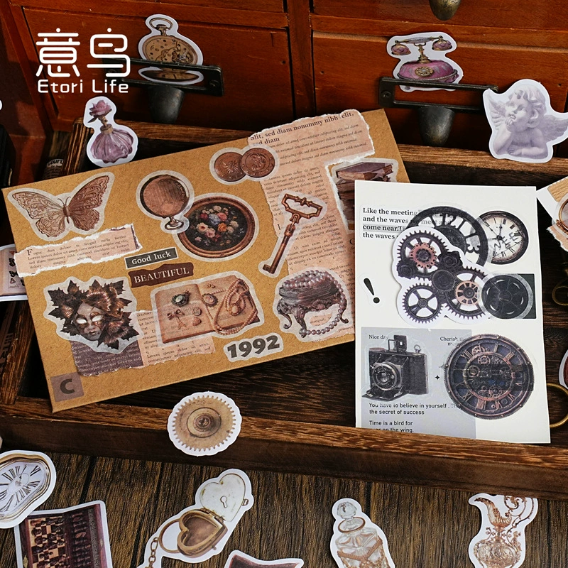 Набор бумажных наклеек Etori Alchemy Secrets — ретро «Волшебная книга» для дневника, 50 шт.