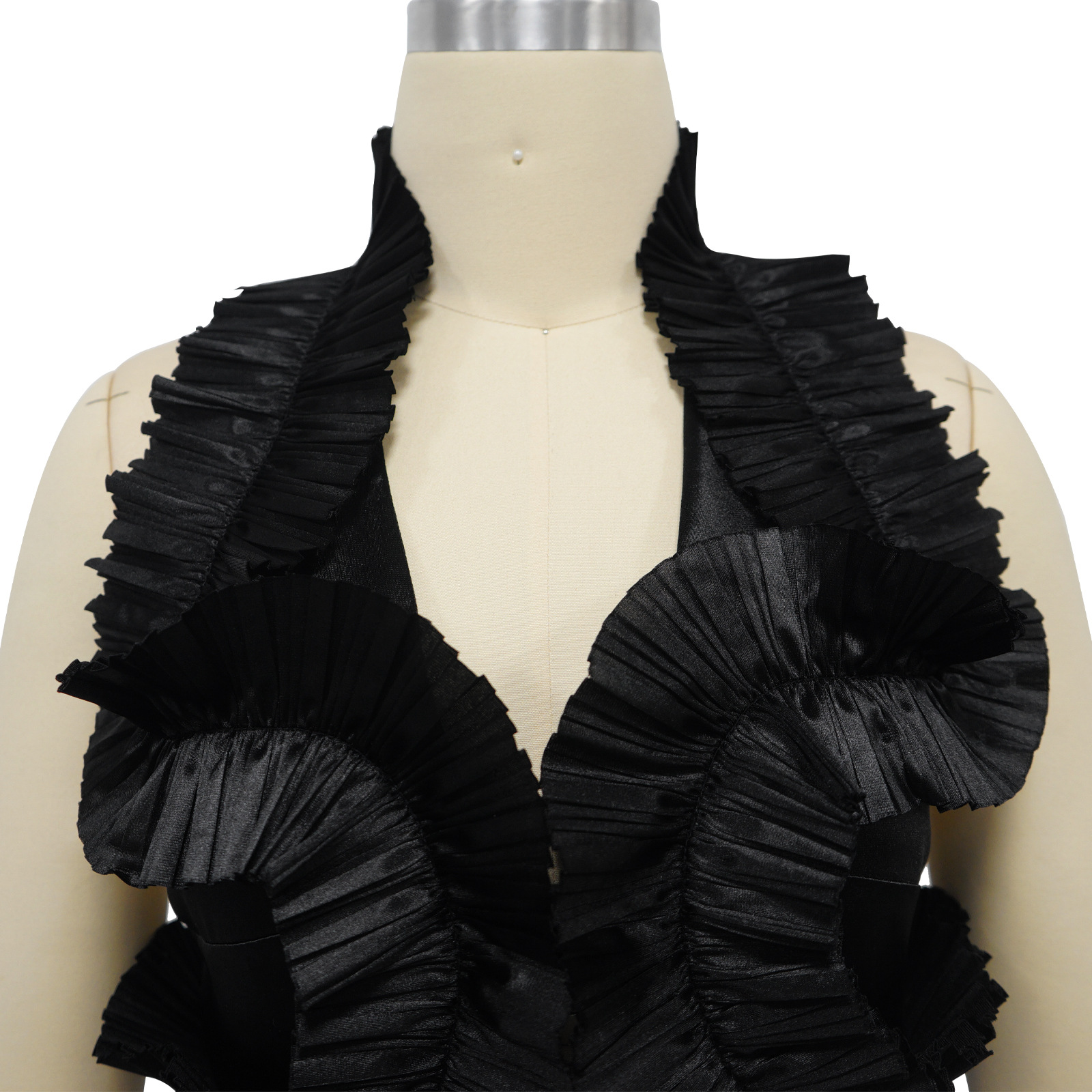 Women Wear Sleeveless Split Ruffled Pleated Skirt Set