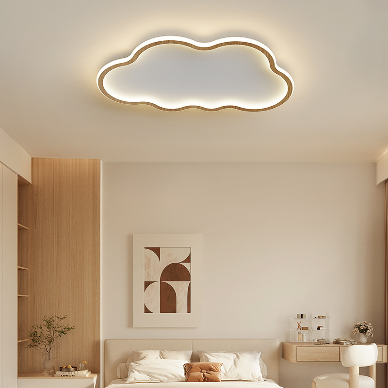 [Seleccionado cuidadosamente] Lámpara de techo de nubes Lámpara de habitación del dormitorio principal Lámpara de Zhongshan Estilo de troncos Estudio minimalista Habitación para niños Nuevo