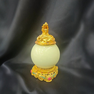 Luminous Stone Eight Treasures Painted Ornaments Luminous Ball Painted with Base Home Office Ornaments