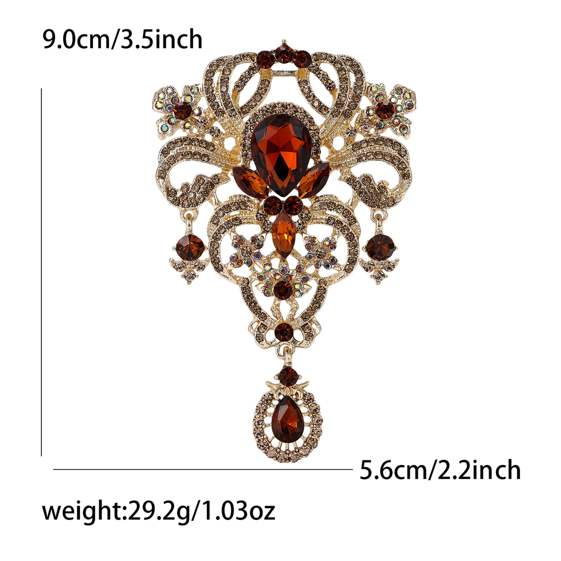 Hochwertige, luxuriöse Brosche im Palaststil aus Glas, modisches und elegantes Accessoire für Damenbekleidung._voghion.com