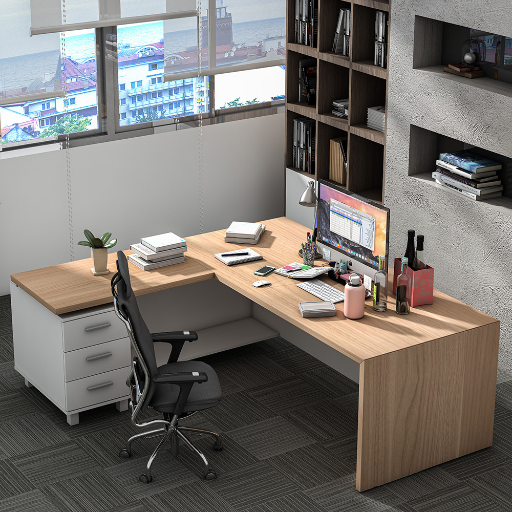 Fábrica de escritorio de jefe simple mesa de gerente de oficina moderna mesa de oficina de muebles de oficina