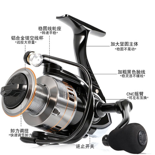 Fishing Reel Full Metal Fishing Reel Sea Rod Reel Anchoring Reel Long Range Reel Spinning Reel Fishing Reel Fishing Tackle Batch