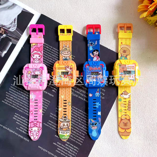 Children's single picture projection electronic watch cute kapibalab cartoon primary school students luminous watch toys wholesale
