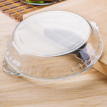8菜盘家用透明耐热防烫双耳玻璃盘子装菜碟子深盘微波炉烤箱可