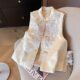 Champagne Color New Chinese Embroidered Buckle Vest Women's 2025 Spring and Summer New National Style High-end Elegant Collar Vest