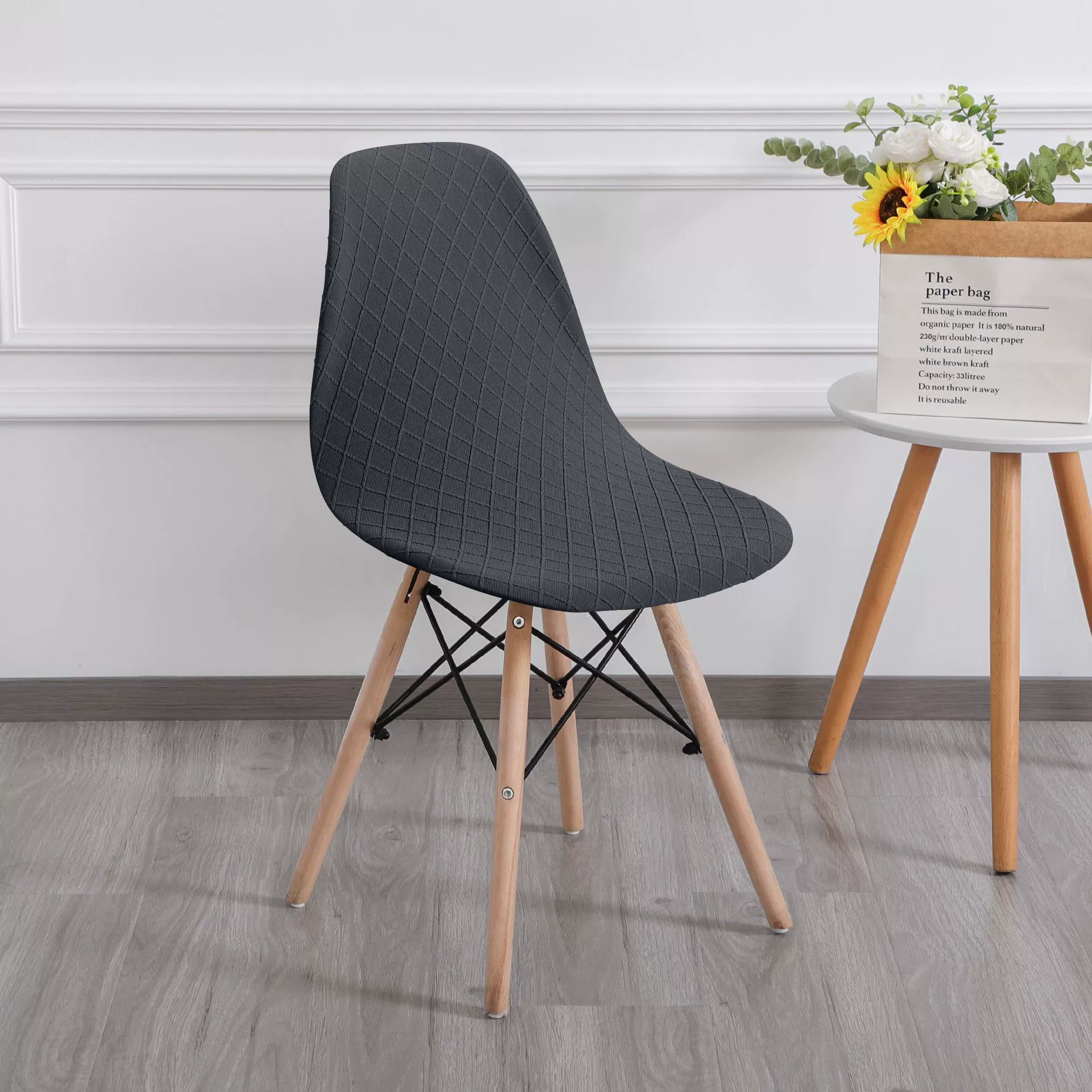 Чехол на сиденье, чехол на стул, чехол для стула, съемный чехол без подлокотников, жаккардовый чехол в форме ромба, моющийся чехол, нескользящий