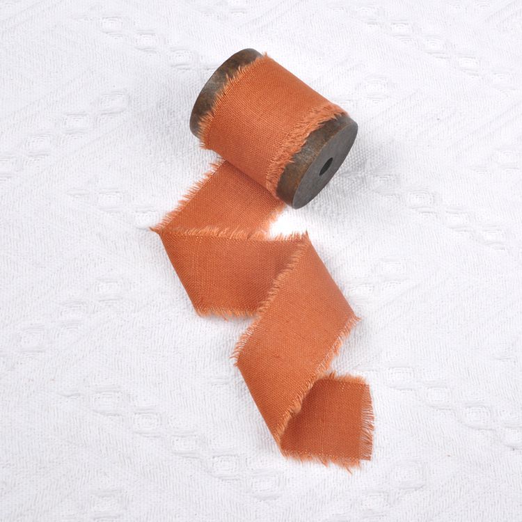 Algodón y lino deshilachado borde deshilachado con bricolaje boda tarjeta de felicitación ramo decorativo borde deshilachado borla cinta 4cm rollo tira de tela hecha a mano