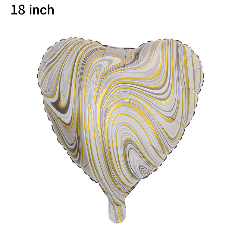 18 pulgadas corazón de melocotón estrella de cinco puntas globo de película de aluminio fiesta de cumpleaños decoración de boda ágata amor textura en forma de corazón globo al por mayor