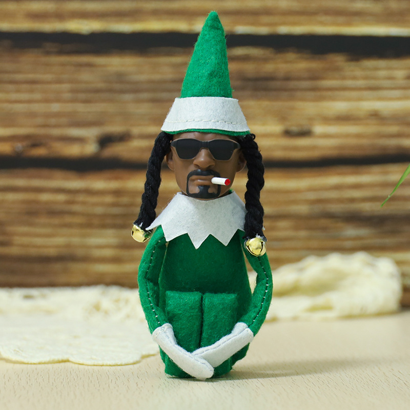Muñecas de resina transfronterizas muñecas de felt negro Snoop on a Stoop Snoop curved Christmas Genie Doll