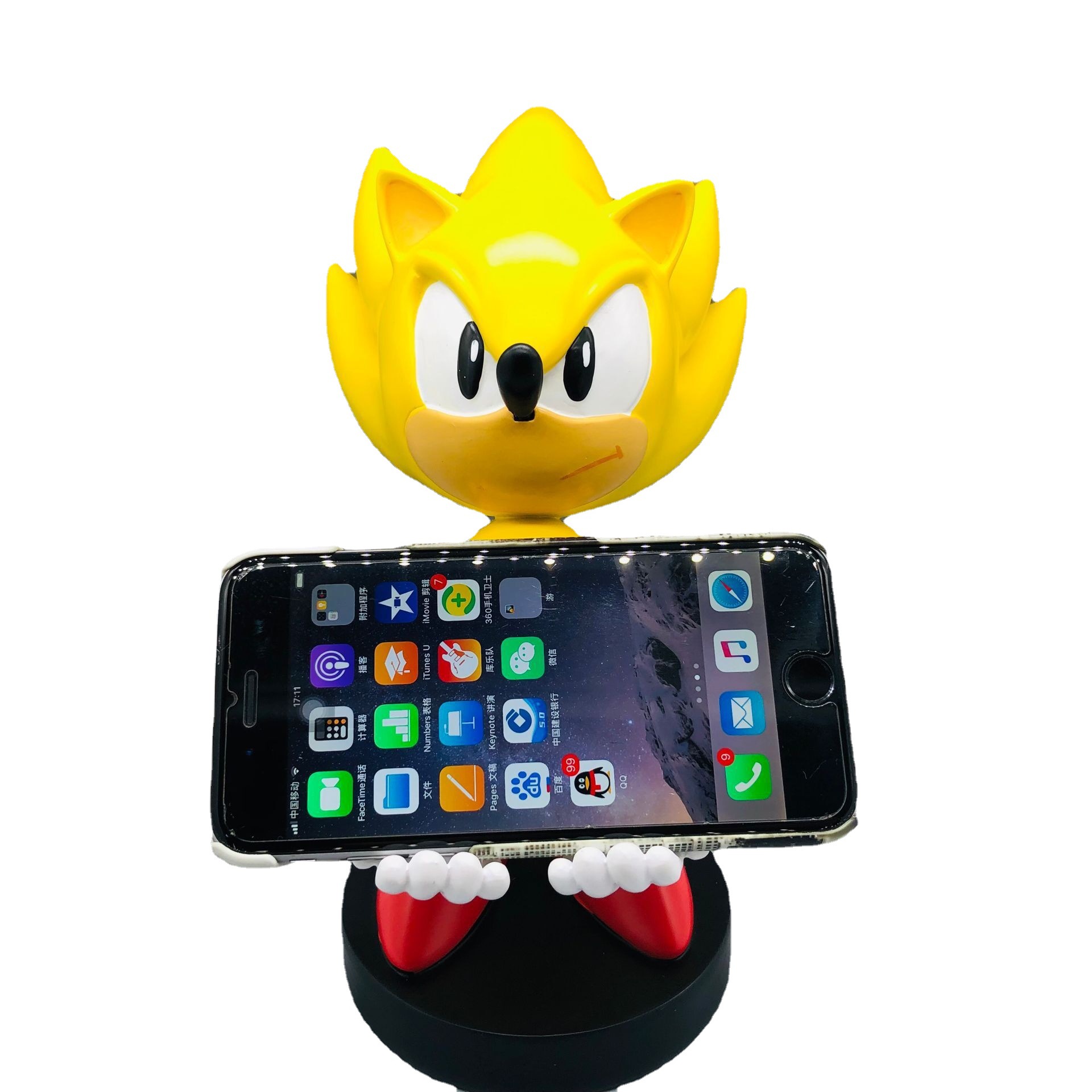 Amarillo lindo ratón ultrasónico soporte de teléfono móvil soporte de la manija del juego anime periférico decoración ps4 soporte de la manija