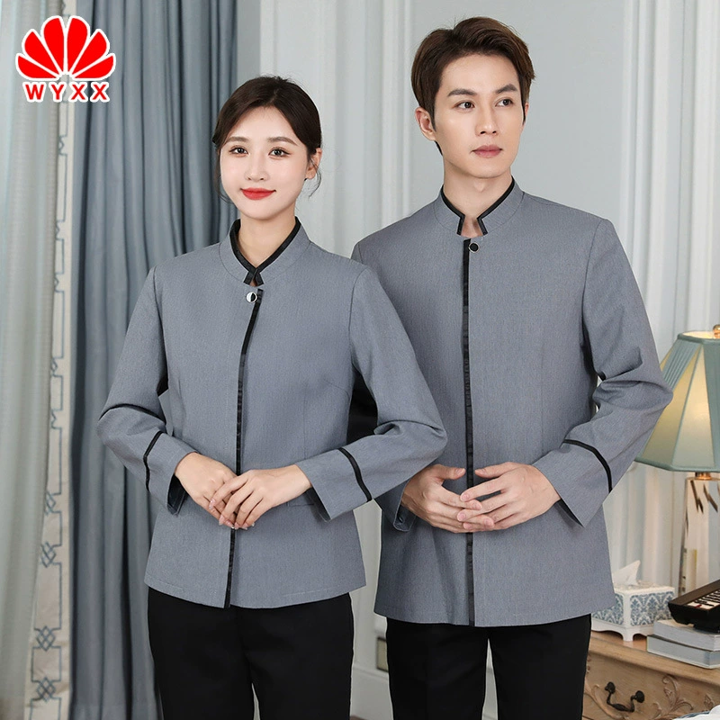 Клубная сеть Hotel PA Очистка Рабочая одежда Осенне-зимняя льняная одежда для чистки Мужская и женская одежда с длинным рукавом с коротким рукавом в одном стиле