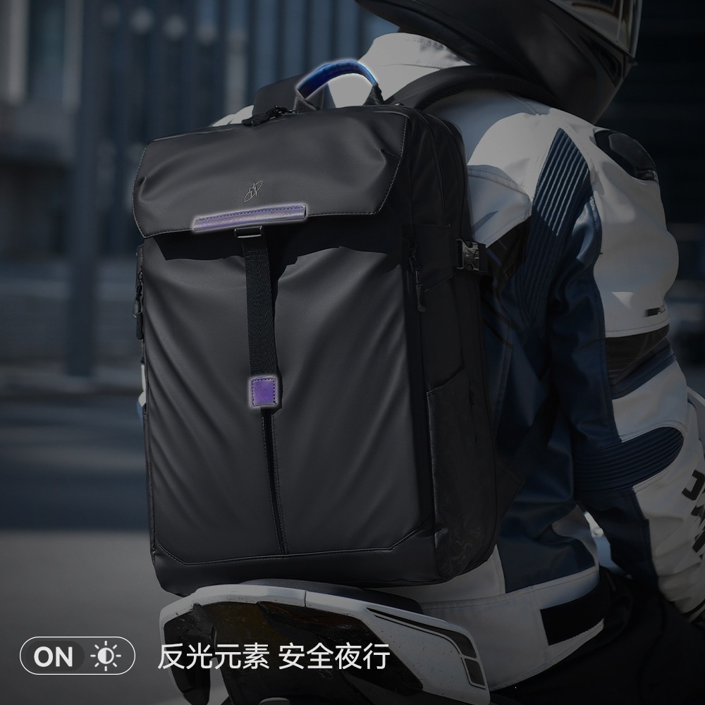 Men's fashionable retroreflective backpack for traveling, capacious electric car, laptop