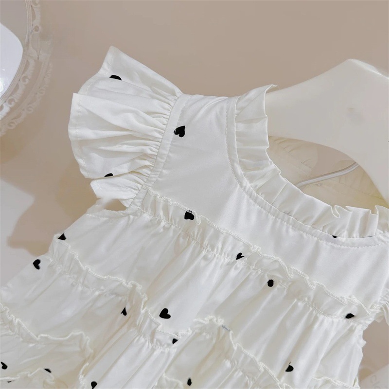 Xianning siete vestidos de princesa de estilo occidental para niños vestidos de manga corta para niños vestidos de playa coreanos vestidos de verano para niñas nuevas