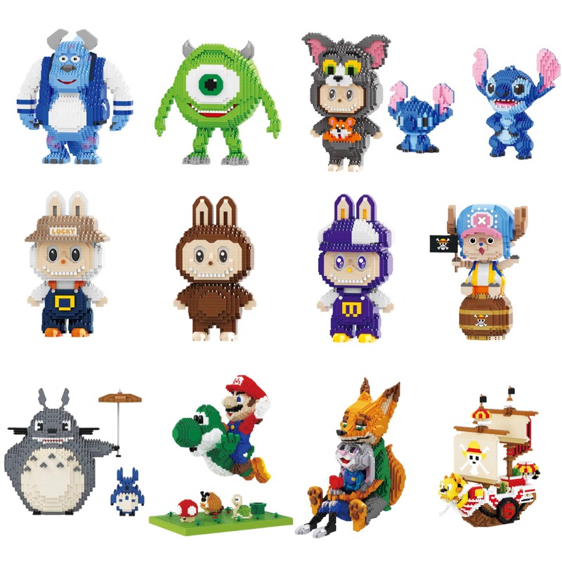 LP Miniature Small Particle Building Blocks Assembled Toys Cartoon Series Puzzle Mary Yao West Blue Fat Wholesale