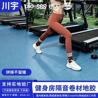 私教区运动缓冲地板防震垫跑步机隔音减震垫子健身房epdm橡胶卷材