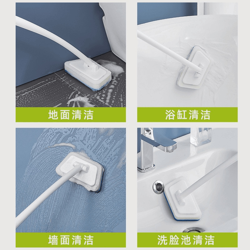 浴室多機能壁面洗浄ブラシ家庭用長柄交換可能ヘッドシリンダーブラシタイル窓ガラススポンジブラシ|undefined