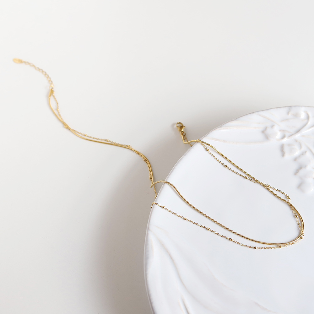 Simple Style Solid Color Titanium Steel Layered Necklaces Colorza_colorza_2