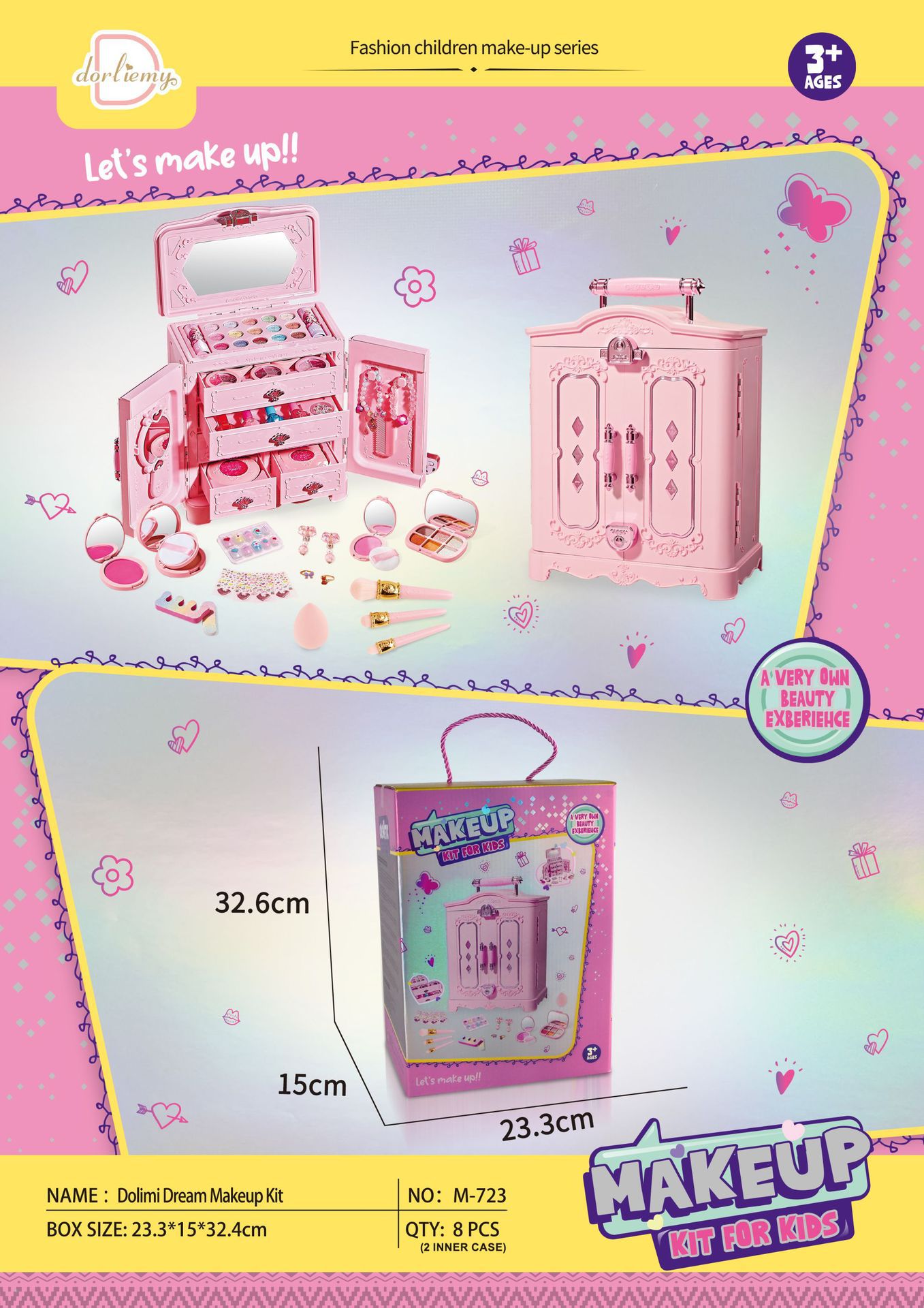 Niños y niñas transfronterizos maquillaje caja de maquillaje juegos de joyería lavable esmalte de uñas lápiz labial sombra de ojos mesa de maquillaje