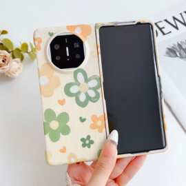 简约小花荣耀Magic V2保护套创意S2左右折叠水贴硬壳适用