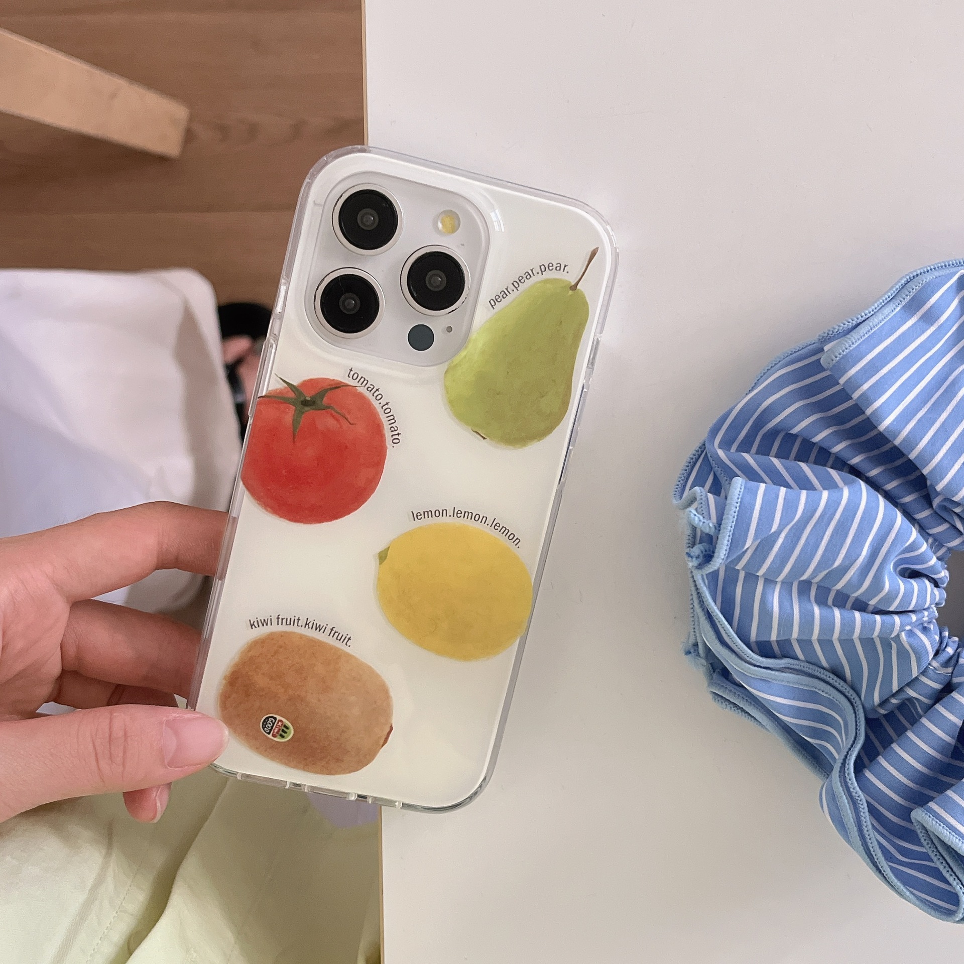 Colección de hilo creativo Frutas Apto Apple 15ProMax Funda para teléfono 16Pro Pulsera 14/13 Pareja 16PM