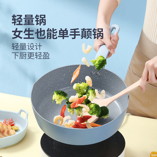 Cooking King Frying Pan, Maifan Stone Coated Non-Stick Pan, Flat-Bottom Frying Pan, Steak Pan, Compatible with Electric and Gas Stoves