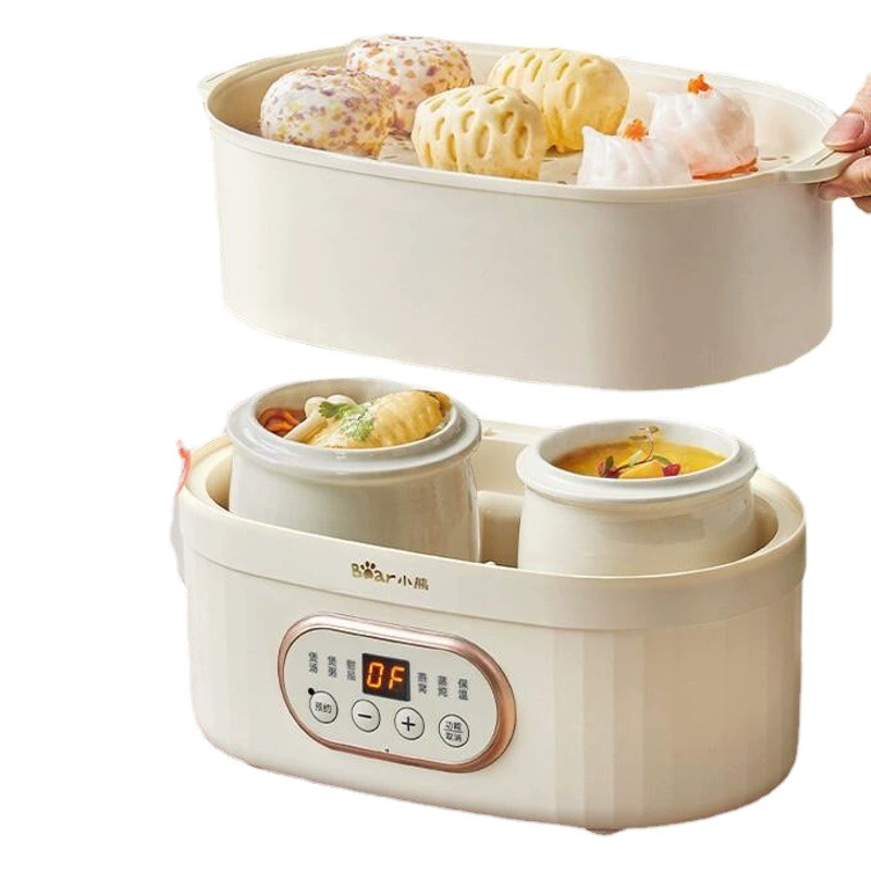 Электрическая кастрюля для тушения Bear, электрическая чашка для тушения, суповая кастрюля, водонепроницаемая кастрюля для тушения, детская пароварка DDZ-C10V1