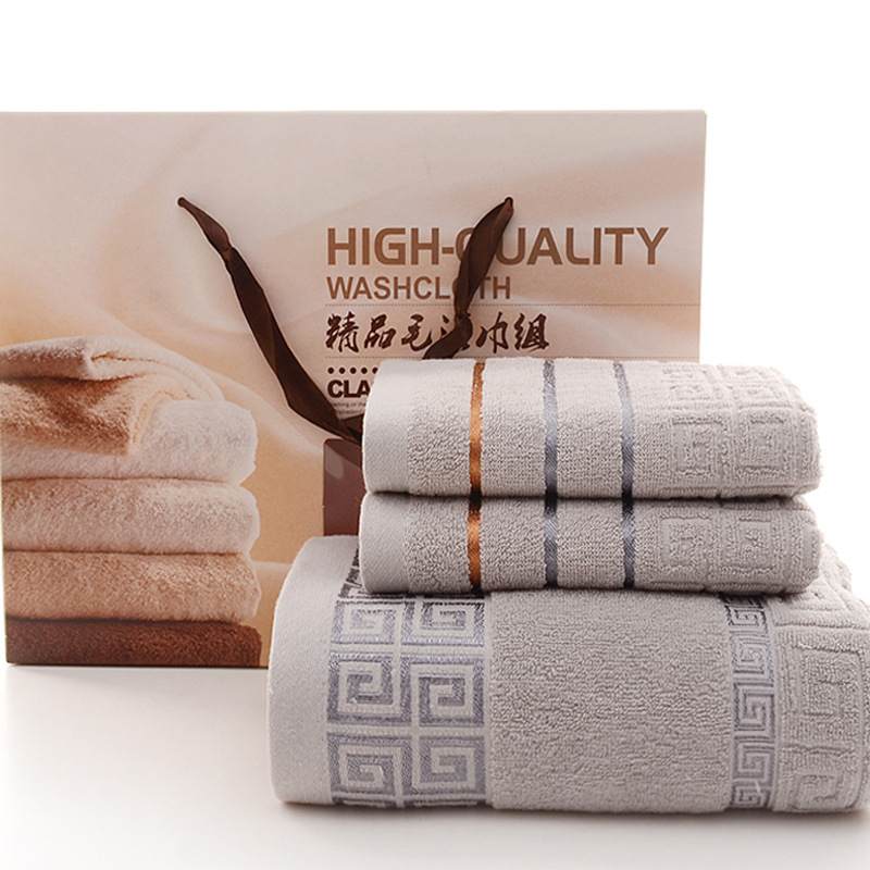Fashion towel bath towel three-piece wedding gift company private advertising professional LOGO Fashion towel bath towel three-piece wedding gift company private advertising professional LOGO