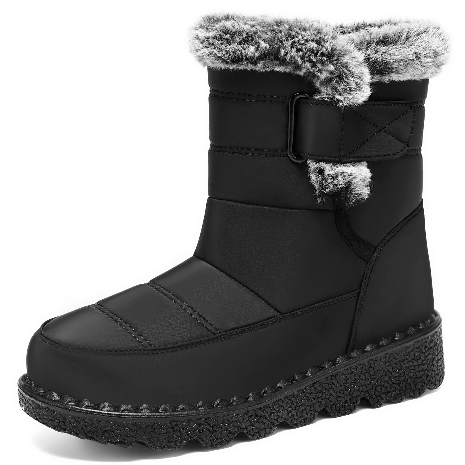 Zapatos de algodón de invierno para mujeres grandes botas de nieve y zapatos de lana para mujeres transfronterizas temu botas de cabello para aumentar la altura de botas de algodón