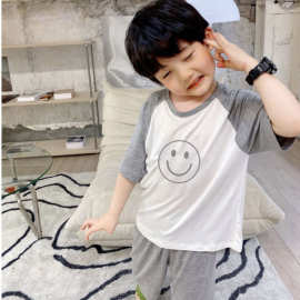 儿童睡衣莫代尔薄款空调家居服套装春秋小男孩女童宝宝男女通用棉