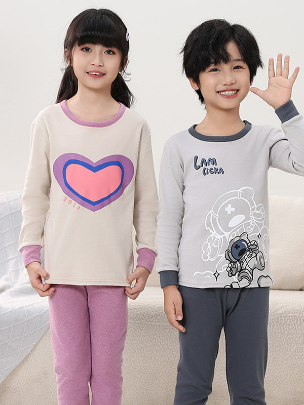 Children's Underwear suit Cotton Boys' Autumn Clothes and Pants Girls' Little Boys' Pajamas Big Children's Winter Cotton Sweater