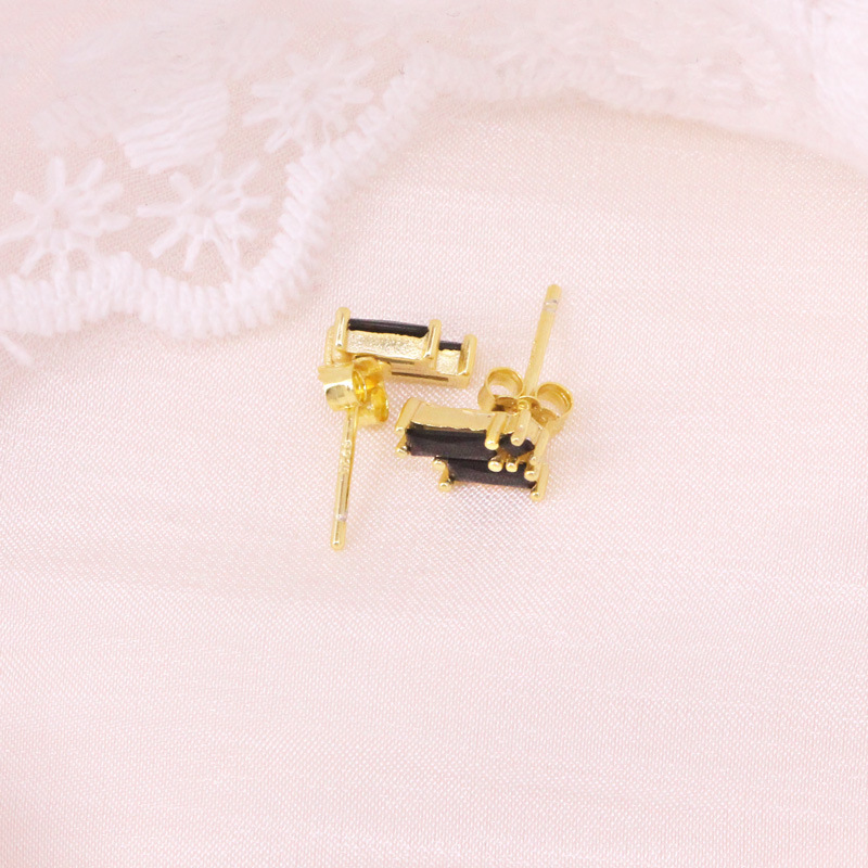 Fashion Geometric Sterling Silver Diamond Ear Studs 1 Pair