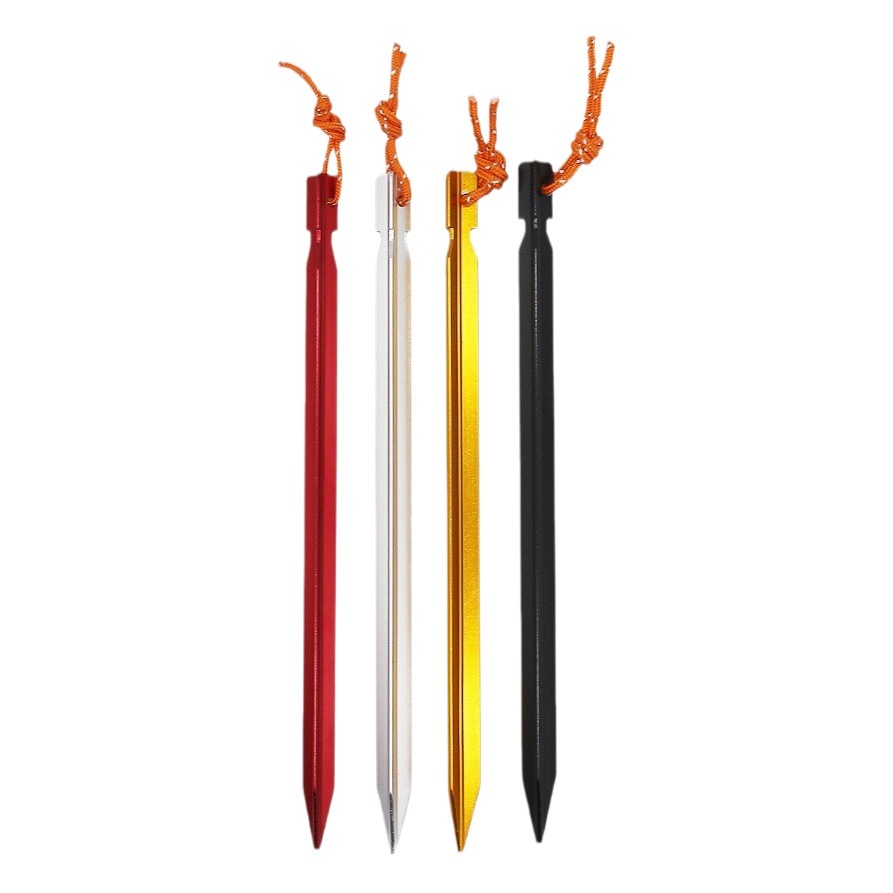 23cm triangular ground nail outdoor tent accessories aluminum alloy ground nail reinforced canopy windproof reinforced ground nail with rope
