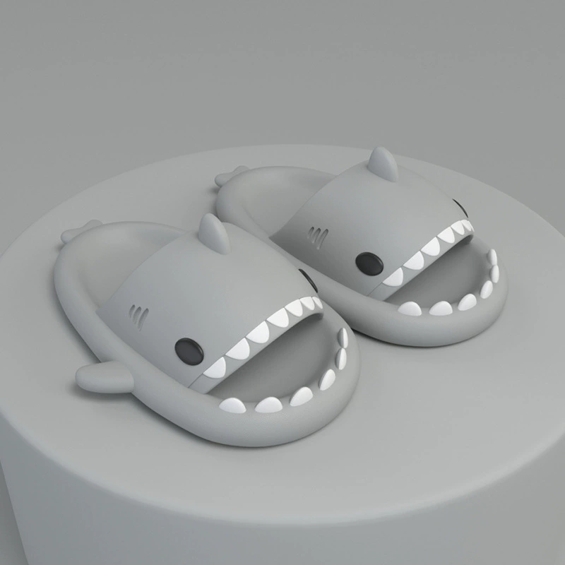 Кожаные тапочки на платформе Slide Slippers (Shark) с аквапарком?